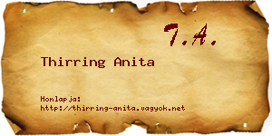 Thirring Anita névjegykártya